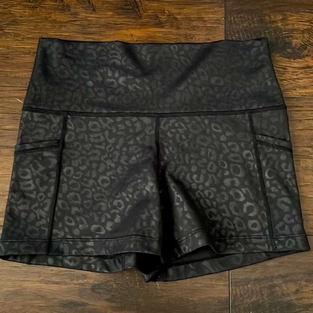 Brand new CVG black leopard print booty shorts